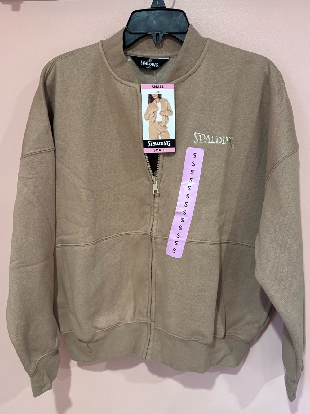 Spalding Women's Beige/Tan Zip Bomber Jacket